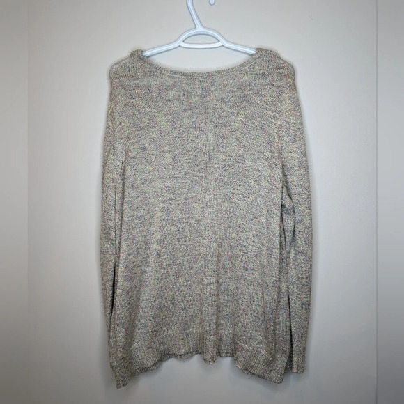 cj banks Grey  Multicolour Knit V Neck Sweater Women 2XL Plus Size - Picture 2 of 9